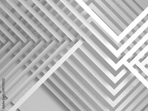 Pattern of intersected stripes. 3d render
