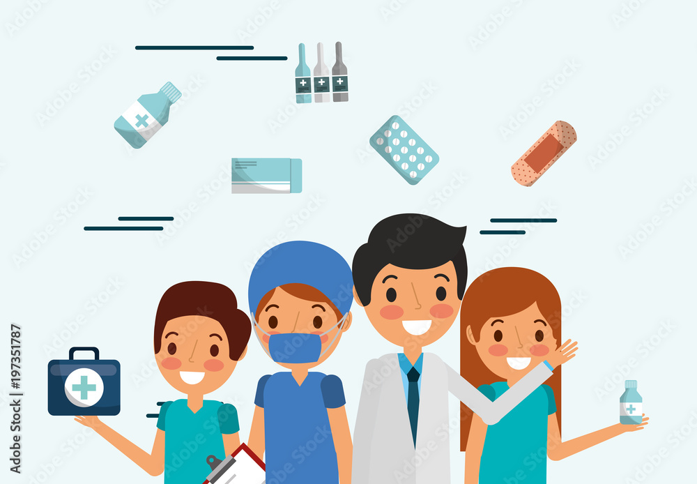 people team medical professional staff with uniforms vector illustration people team medical professional staff with uniforms vector illustration