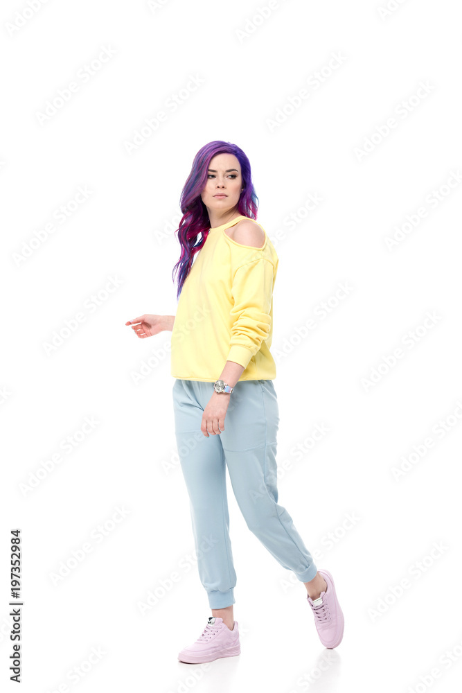stylish young woman in casual clothes isolated on white stylish young woman in casual clothes isolated on white