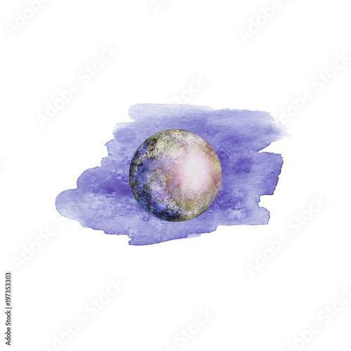 Planet Earth on watercolor ...
