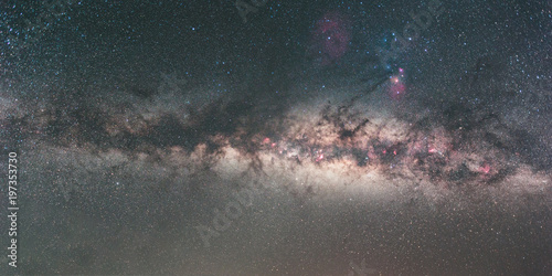 Clearly milky way on night sky with a million star