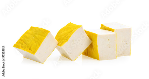 Tofu on the White background