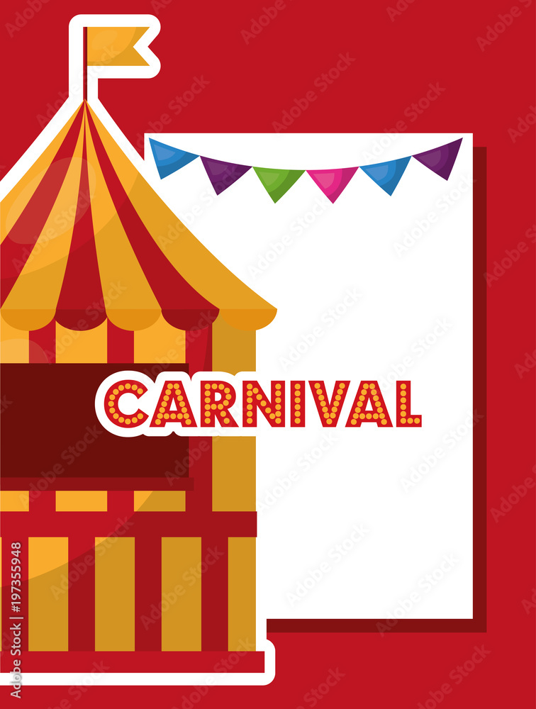 carnival tent booth flag garland vector illustration