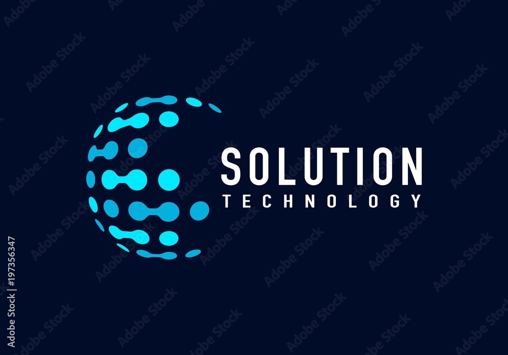 Tech solution logo vector Stock Vector | Adobe Stock