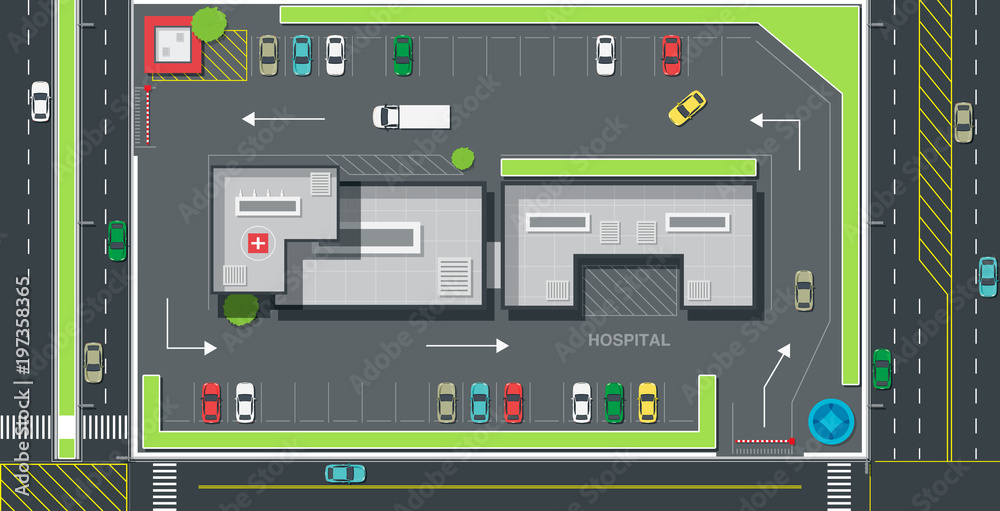 Parking Lot Plan for Traffic and Hospital Security
