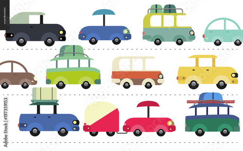 Traffic jam scene - city road full of cars standing in traffic congestion