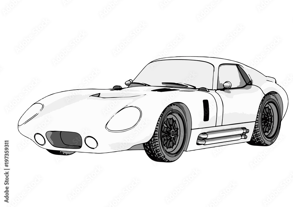 Fototapeta premium sketch retro car vector.