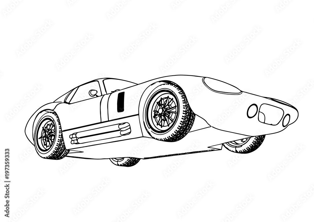 Obraz premium sketch retro car vector.