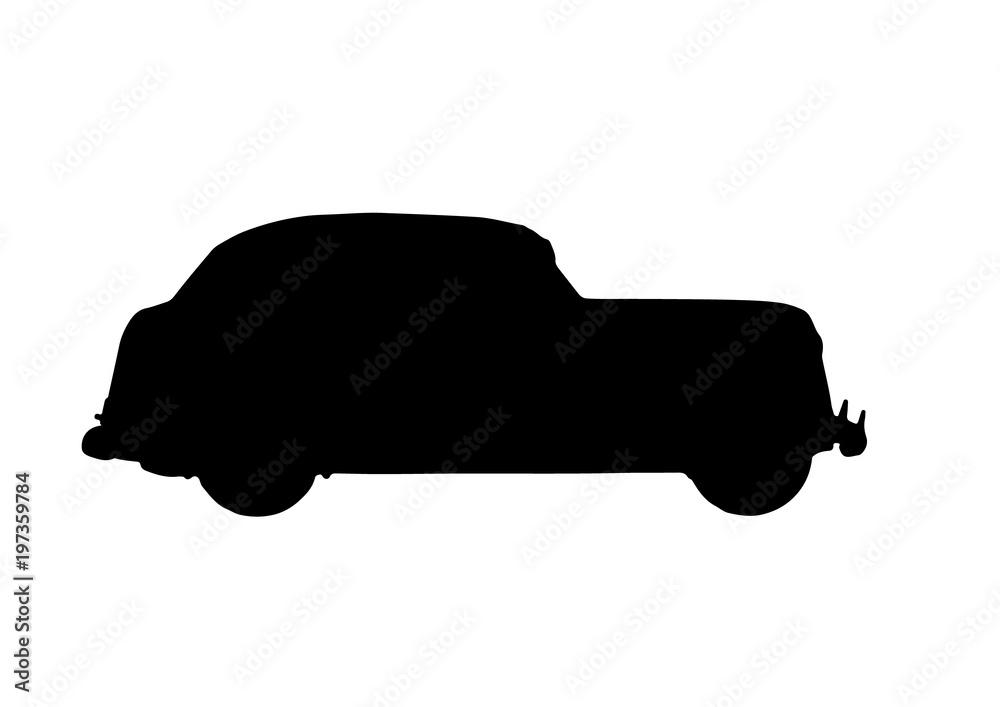 silhouette of retro car vector. silhouette of retro car vector.