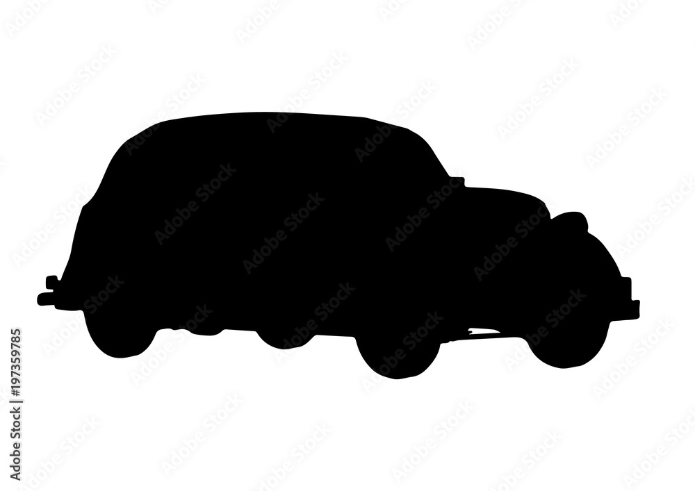 silhouette of retro car vector. silhouette of retro car vector.