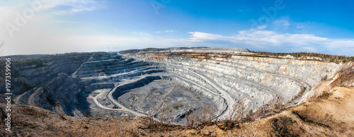 Panorama of a large calcareous quarry photo