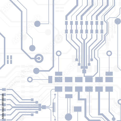 Vector circuit board illustration. Abstract technology. Microchip background. 
