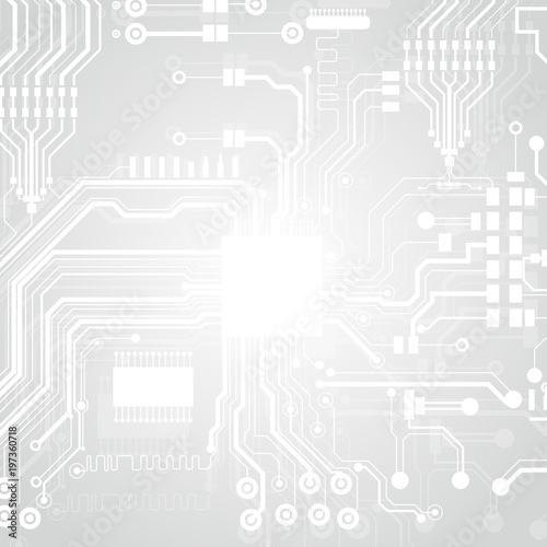 Vector circuit board illustration. Abstract technology. Microchip background. 