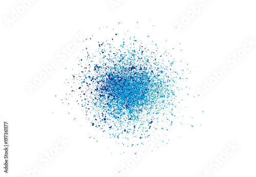 インク　ペンキ　飛び散る　青