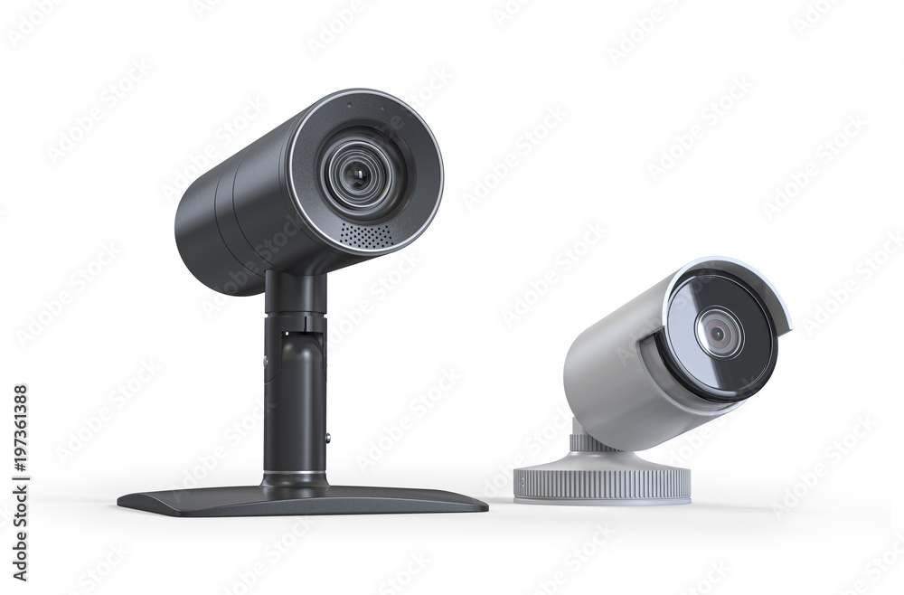 Surveillance Camera set isolated 3d illustration Surveillance Camera set isolated 3d illustration