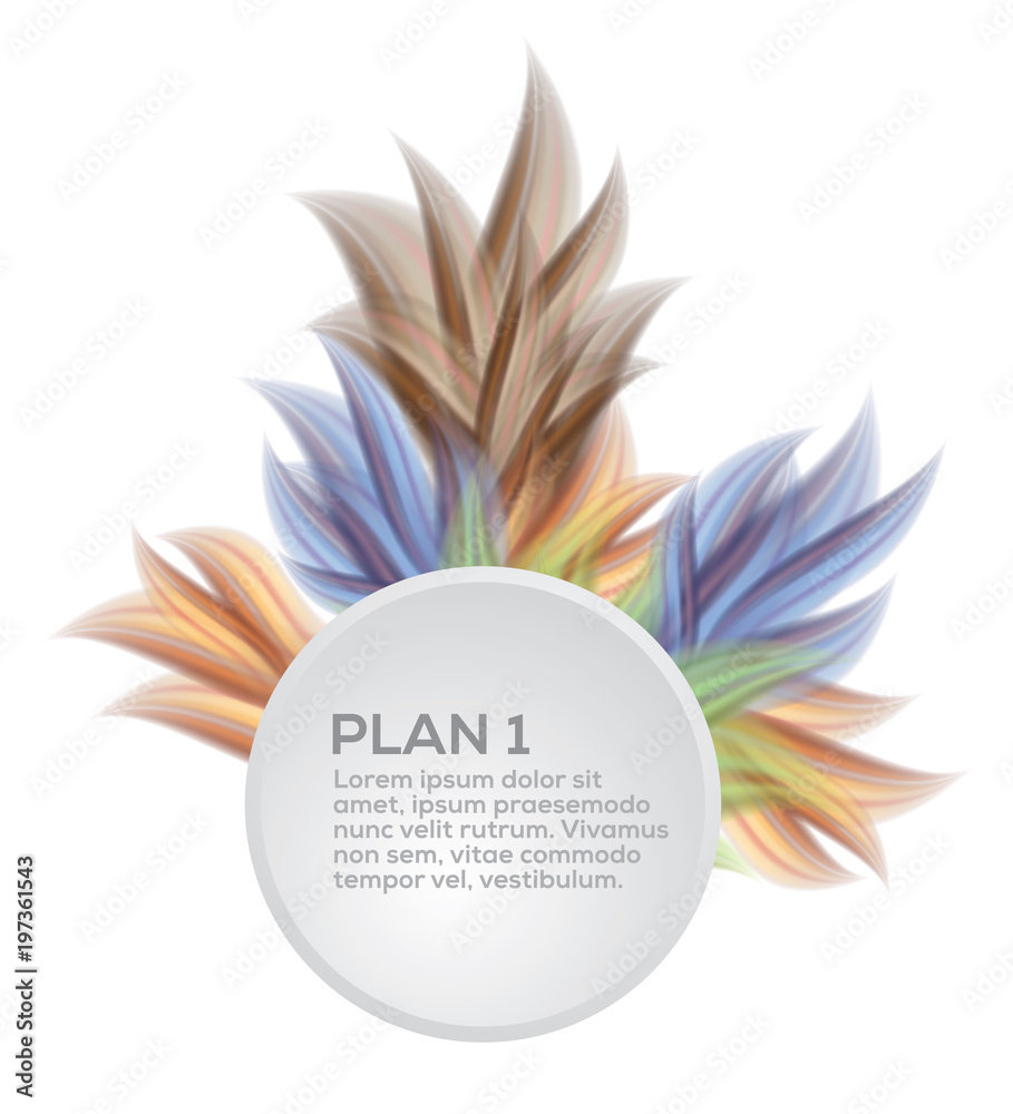 Obraz premium Flower explosion with circle for text. Abstract vector art illustration.