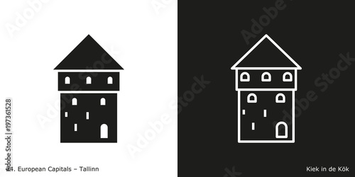 Kiek in de Kök Icon.
Landmark building of Tallinn, the capital city of Estonia