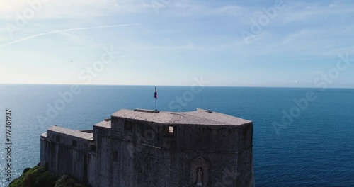 castle against the background of the Adrian Sea Croatia