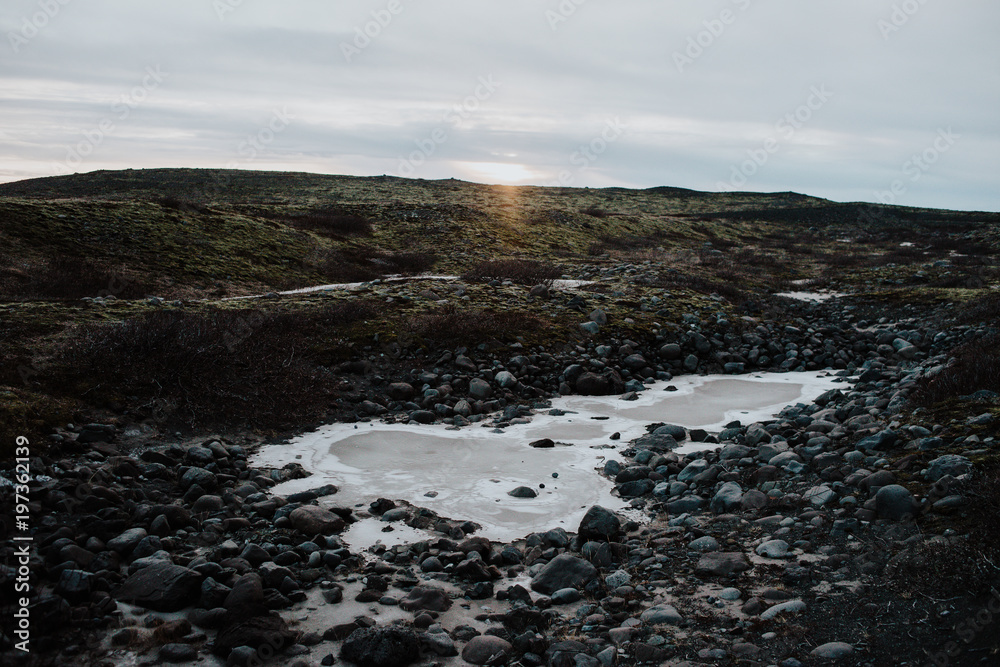 Fototapeta premium A frozen lake in Iceland
