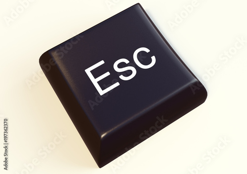 A 3d illustration of a esc button from a keyboard