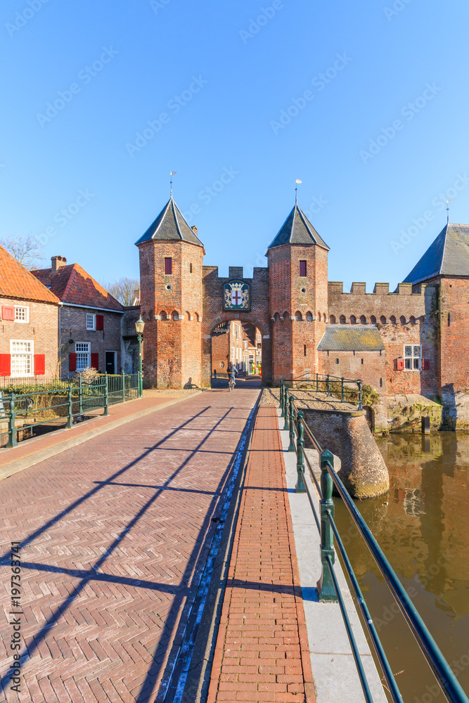 Fototapeta premium The Koppelpoort is a medieval gate in the Dutch city of Amersfoort