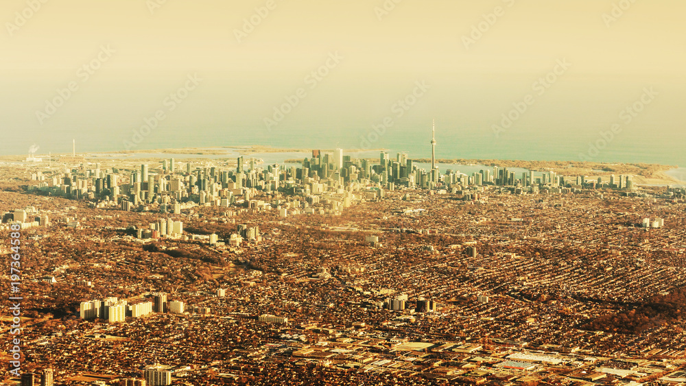 Aerial view of Toronto city