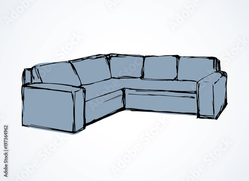 Sofa. Vector drawing