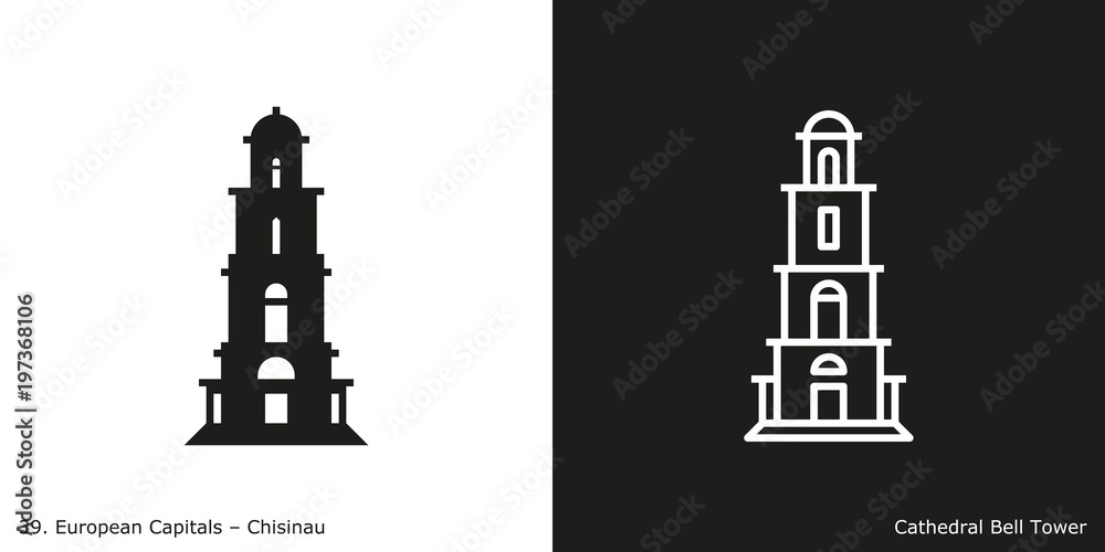 Cathedral Bell Tower Icon.
Landmark building of Chisinau, the capital city of Moldova Cathedral Bell Tower Icon.
Landmark building of Chisinau, the capital city of Moldova