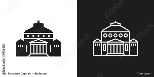 Athenaeum Icon. 
Landmark building of Bucharest, the capital city of Romania
