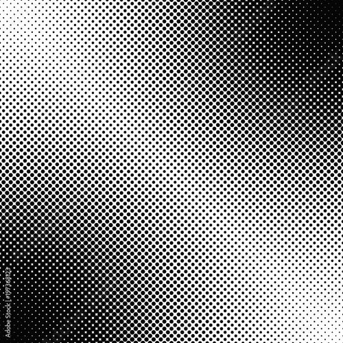 Abstract geometrical halftone dot pattern background - monochrome vector graphic design from circles