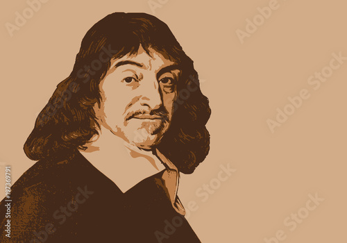 Descartes - portrait - philosophe - écrivain - personnage célèbre - science - philosophie photo