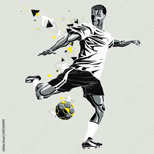 Naklejka Soccer player with a graphic trail