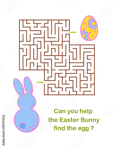 Easter Egg hunt maze or labyrinth game for children poster