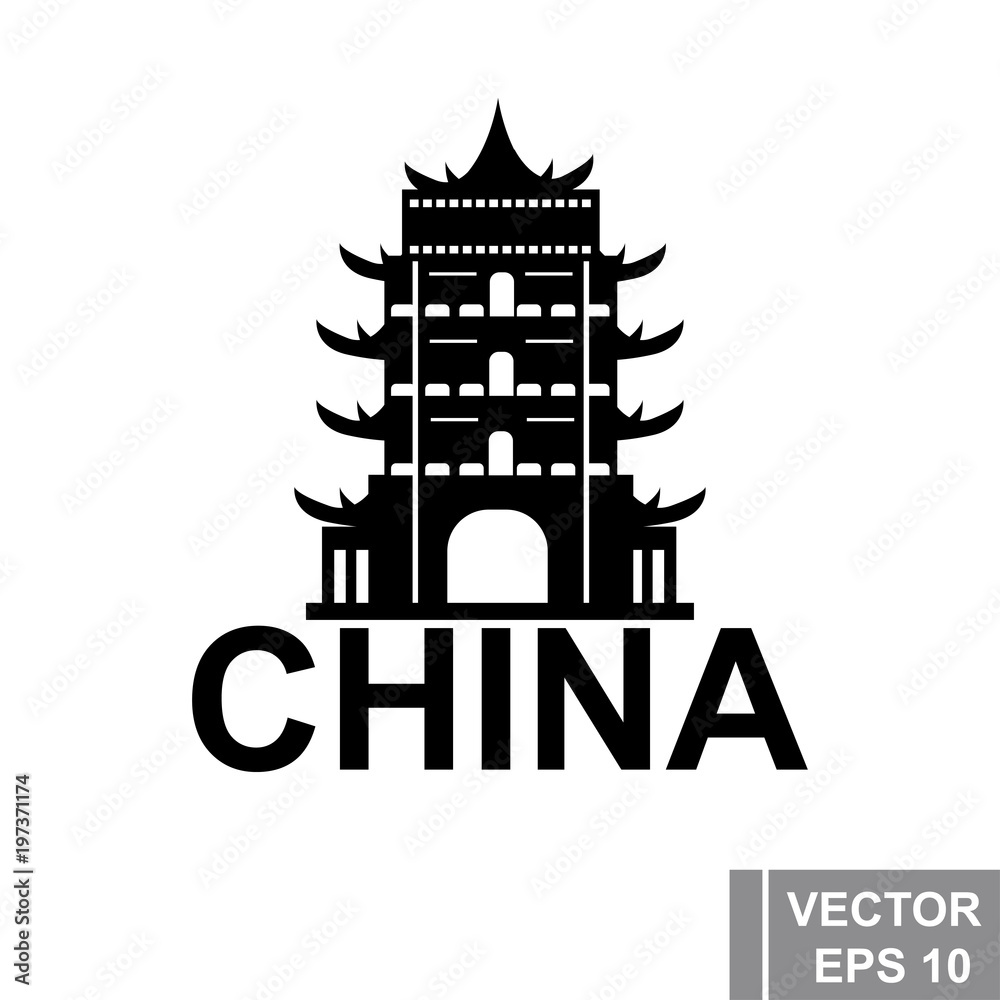 Flag of China. Map. Symbol of the state. For your design. Rectangle.