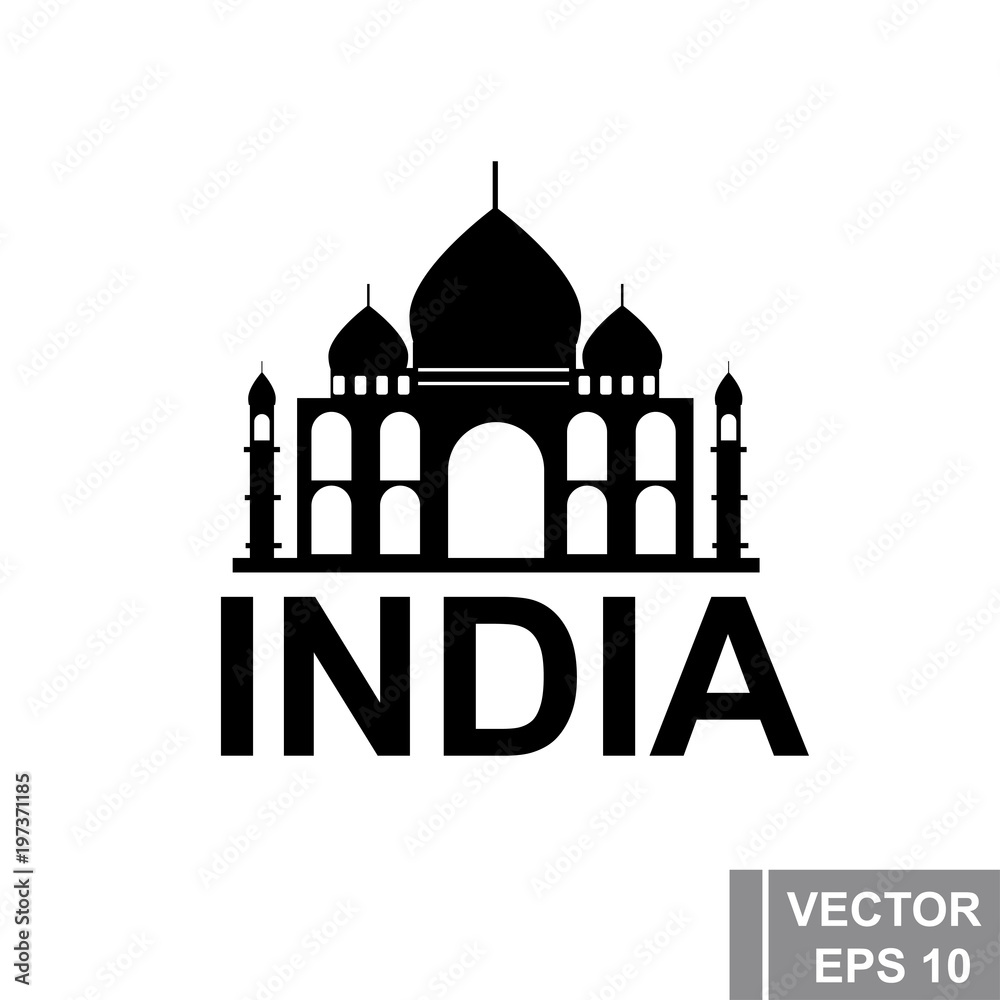 Flag of India. Map. Symbol of the state. For your design. Rectangle.