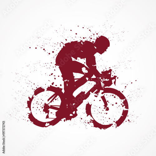 Cycliste-tâches rouges