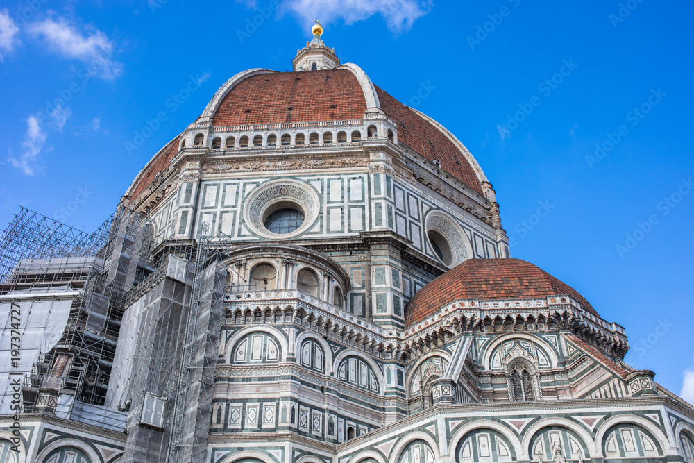 Cathedral Santa Maria del Fiore in Florence, Italy. Florence is a popular tourist destination of Europe..