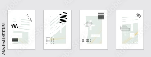 Set of artistic abstract universal card templates