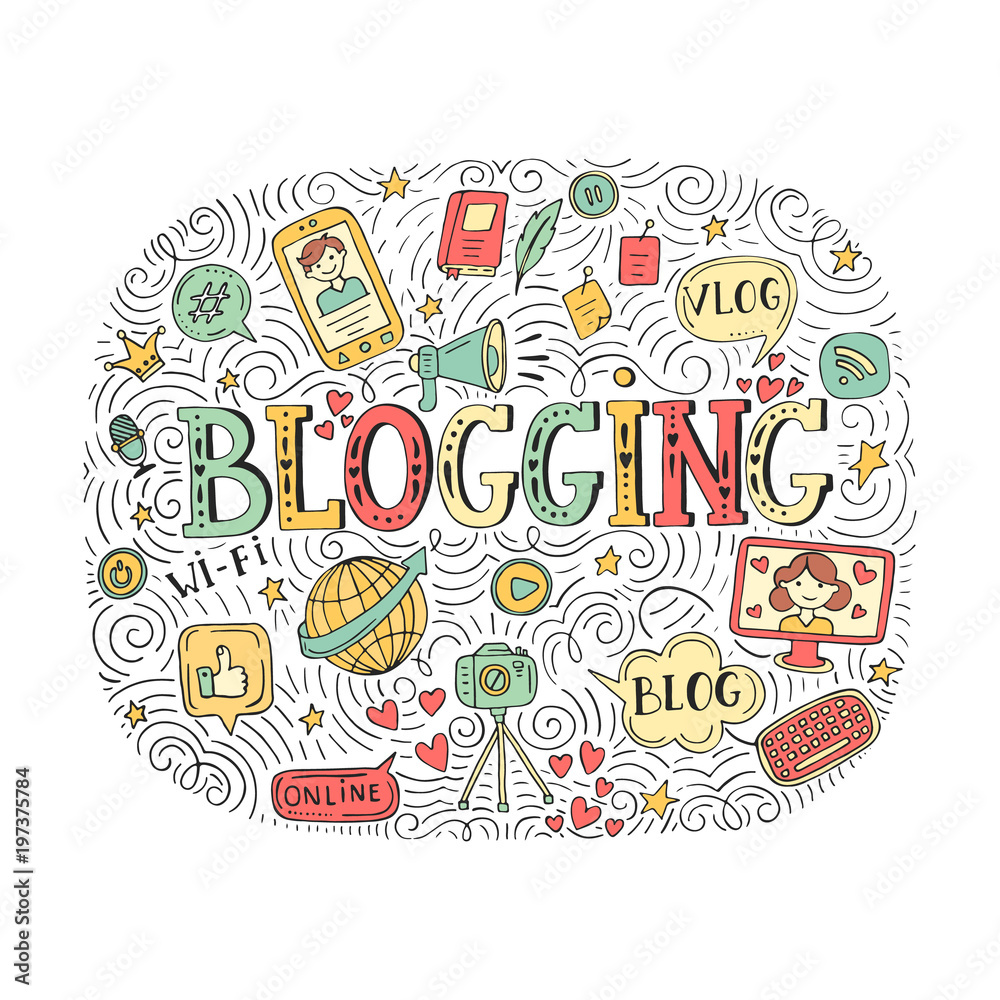 Vector blogging illustration