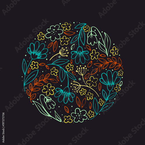 Hand drawn floral logo