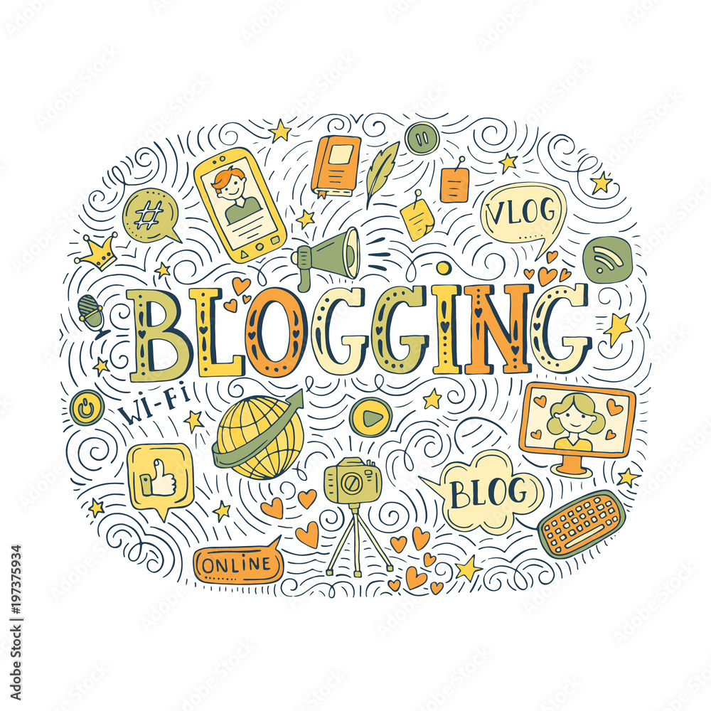 Vector blogging illustration Vector blogging illustration