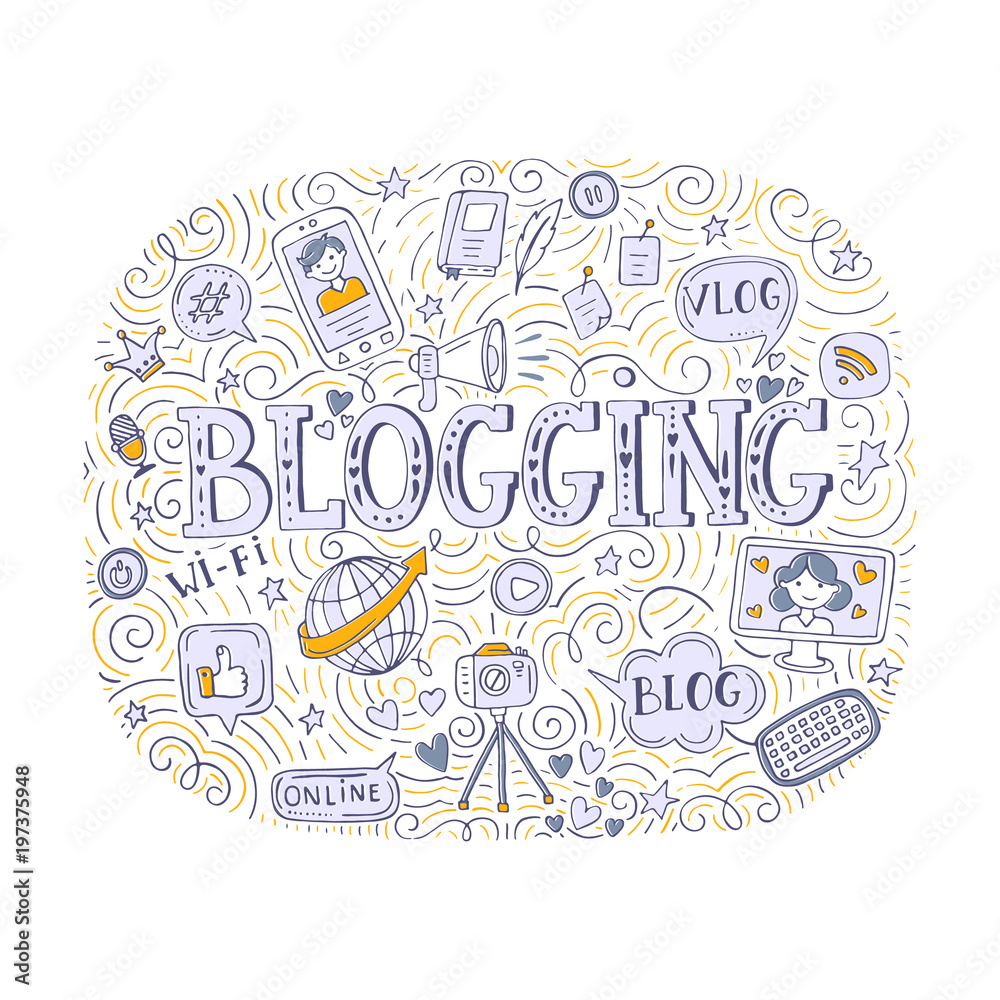 Vector blogging illustration Vector blogging illustration