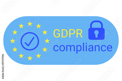 GDPR - General Data Protection Regulation. GDPR compliance symbol. Vector