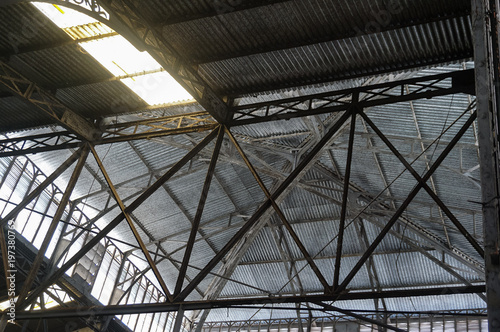 interior of metal beams structures