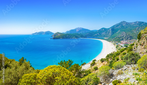 Blue lagoon and beach in Oludeniz, Turquoise Coast of southwestern Turkey