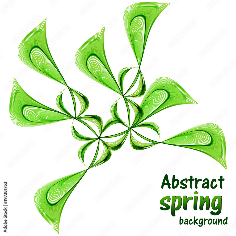 Abstract spring background with abstract greens on a white background Abstract spring background with abstract greens on a white background