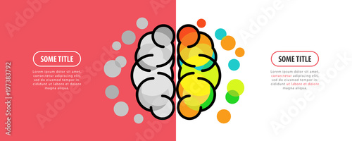 Human brain. Creative mind concept. Infographic design template