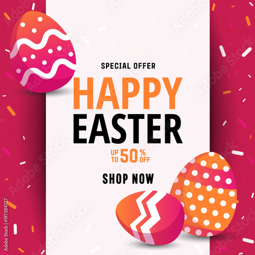 Composition of Easter sale card template 