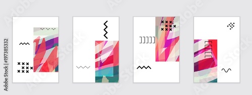 Set of artistic abstract universal card templates