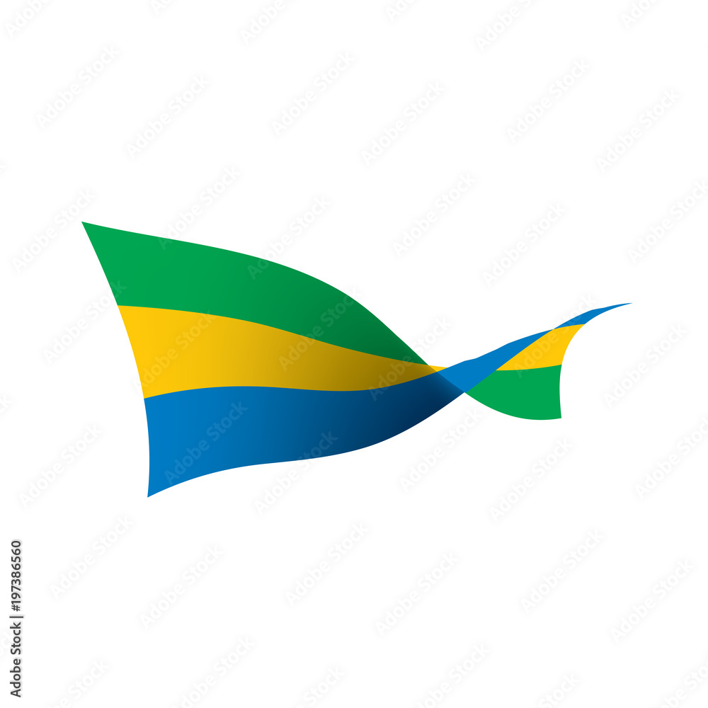 Gabon flag, vector illustration Gabon flag, vector illustration